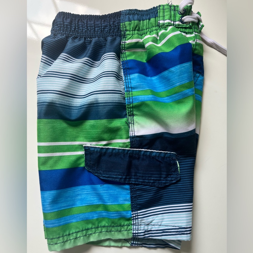 Boys’ size 4 Kanu Surf Green and Blue Swim Shorts